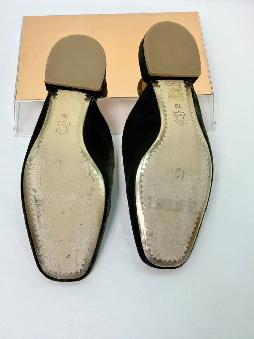 Tory Burch Carlota Velvet Slide Mules Green Banana Leaf Size 7